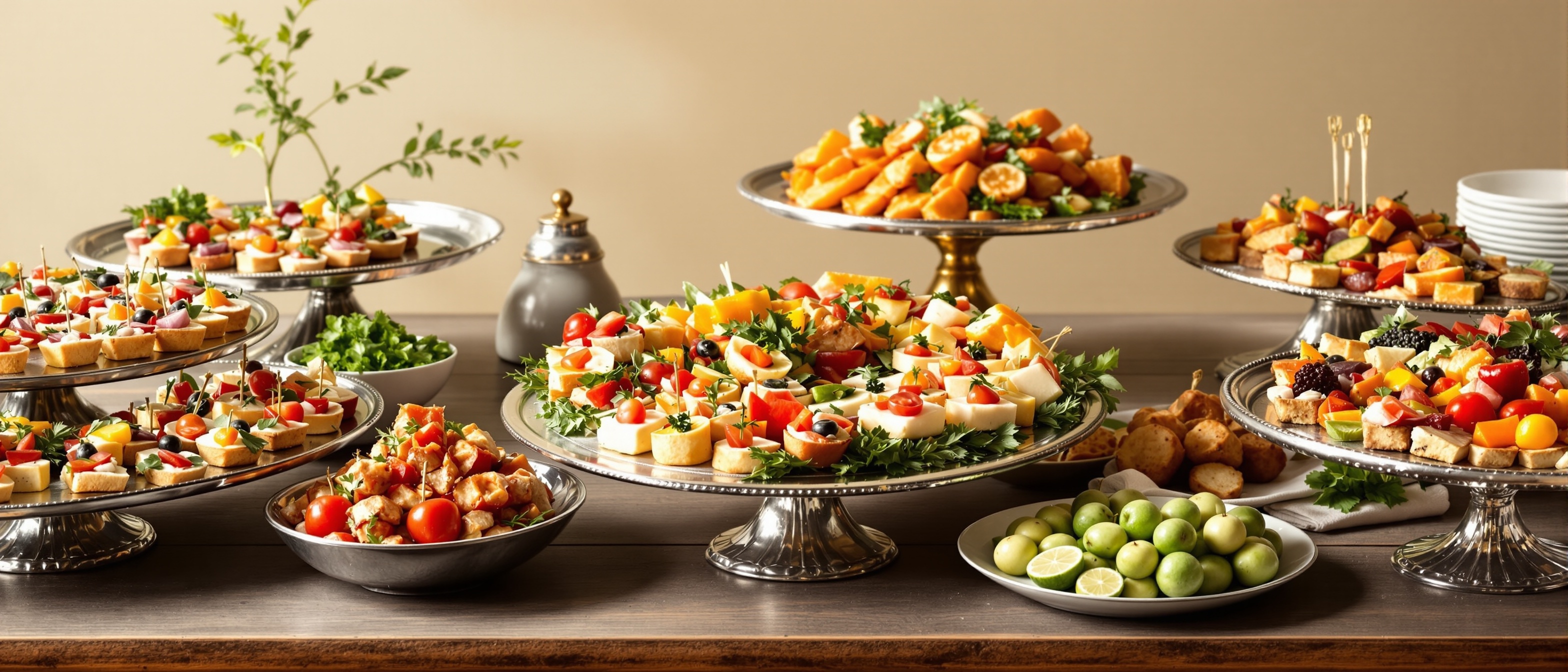 Buffet traiteur gastronomique Hébrard - présentation élégante de plats cuisinés et mets raffinés